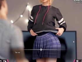 Blonde bombshell teen gets naughty in Redhead's absence