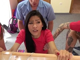Italian, Thai, and Czech soccer babes in wild orgy at hostel