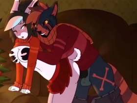 Steamy furry porn with reverse action and cumming wolves