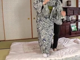 Honeyfleur's tight pussy gets nailed by a seductive kimono-wearing milf