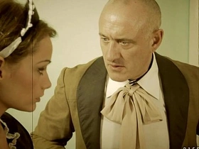 Sophie Lynx, the bumbling maid, receives a harsh punishment from her master