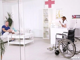 Busty nurse Victoria Daniels enjoys intense hardcore action in all her holes
