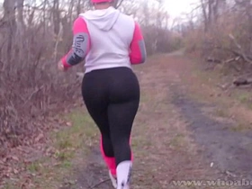 Cali Kush's big booty gets pounded outdoors after a run